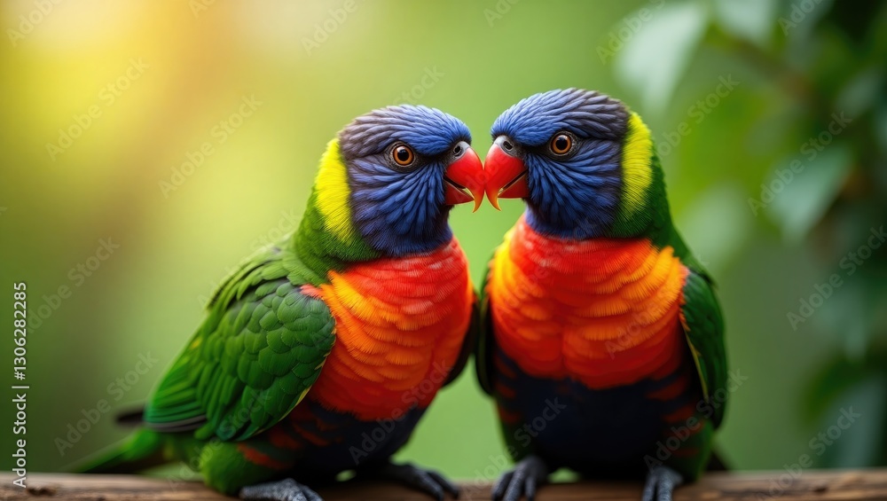 Obraz premium Loving parrots caught on camera