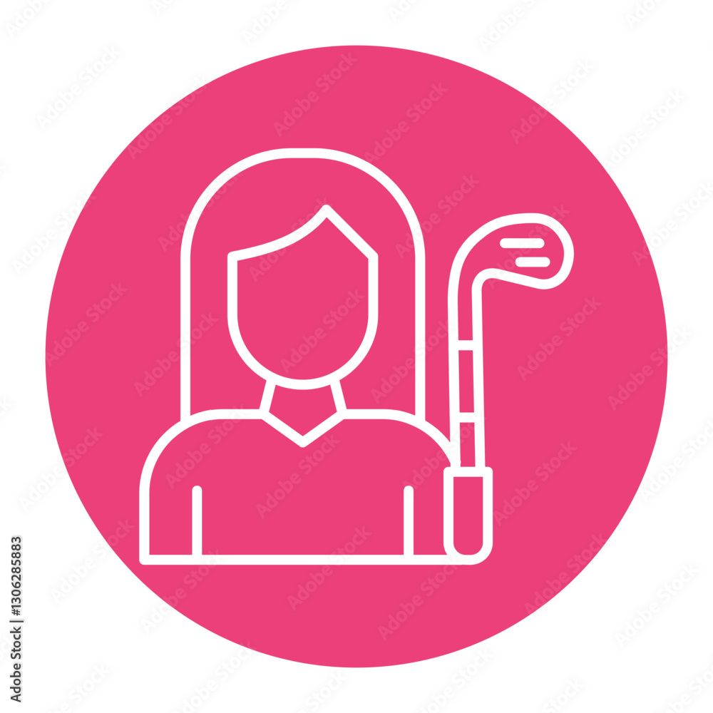 Golf Player Female Icon