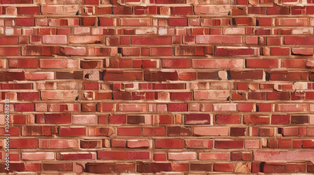 Obraz premium Close-up view of a textured brick wall.