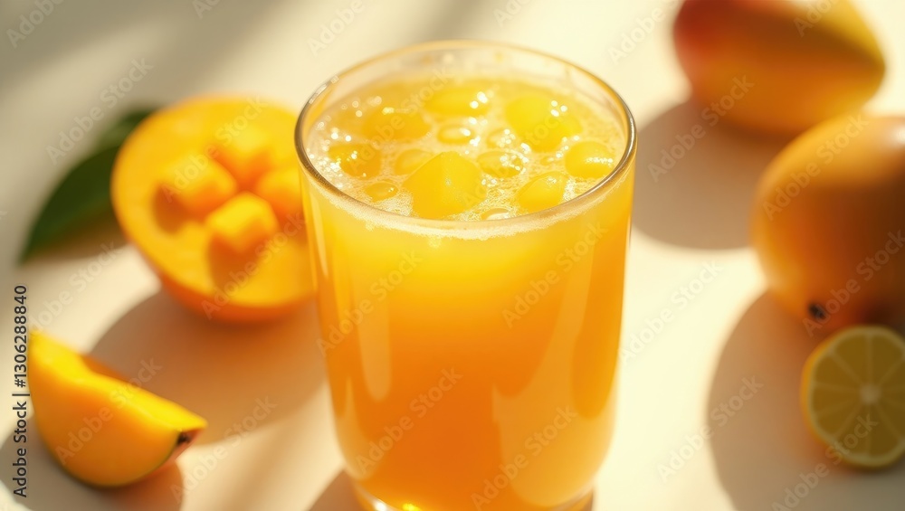 vibrant mango beverage with a focus on freshness vibrant mango beverage with a focus on freshness