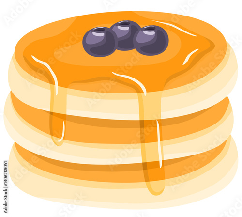 Pancakes with blueberry and maple syrup