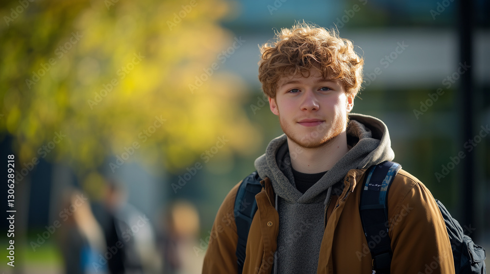 University student portrait with natural lighting, embodying focus and determination in academic pursuit. University student portrait with natural lighting, embodying focus and determination in academic pursuit.