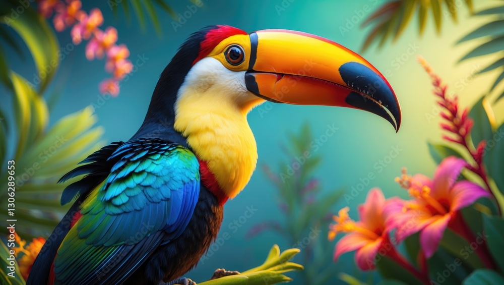 Fototapeta premium Vibrant and Detailed Majestic Toucan Bird