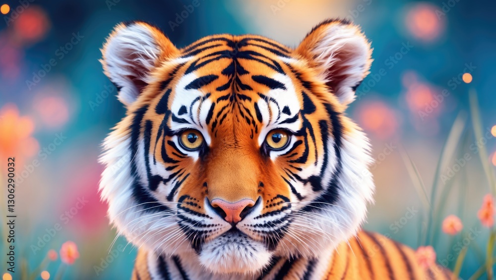 Fototapeta premium adorable tiger in a simple design