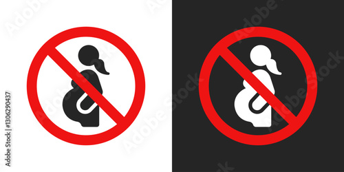 No prohibition forbidden pregnant mothers vector design