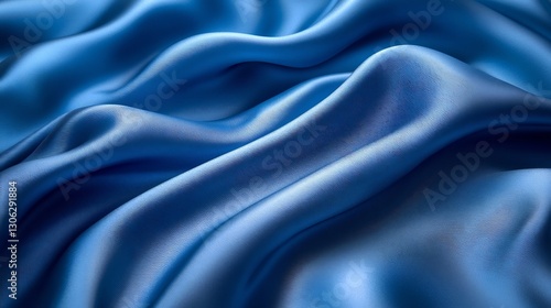 Wallpaper Mural Serene Blue Silk Drapes Softly Under Gentle Light. AI Generated Torontodigital.ca