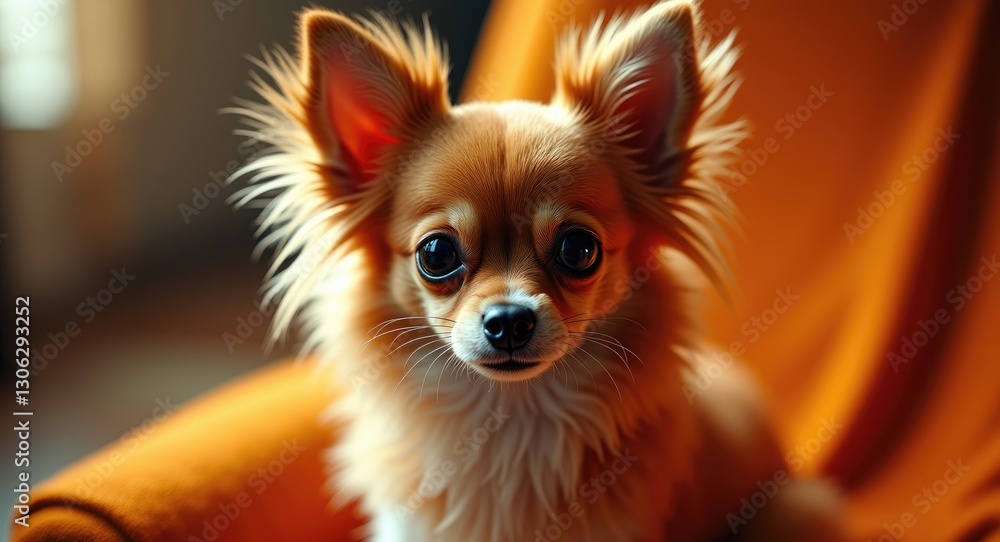 Chihuahua with long hair and dark eyes Chihuahua with long hair and dark eyes