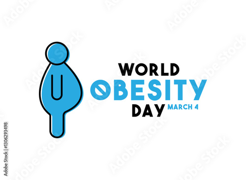 World Obesity Day. March 4. Flat design vector. Obesity icon on white background.