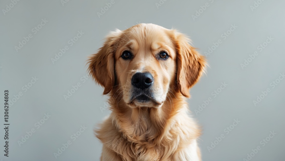 Image title: Close-up of an adorable golden retriever puppy. Loyal canine companion. Image title: Close-up of an adorable golden retriever puppy. Loyal canine companion.