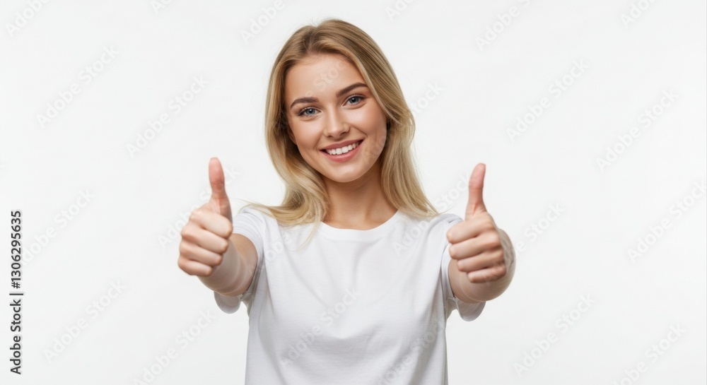 Happy woman giving a thumbs up. Happy woman giving a thumbs up.