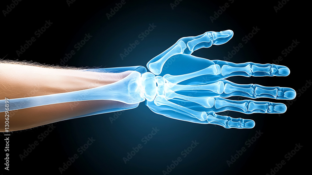 Fototapeta premium X-ray analysis of fractured radius medical imaging healthcare facility clinical environment side view diagnostic concept