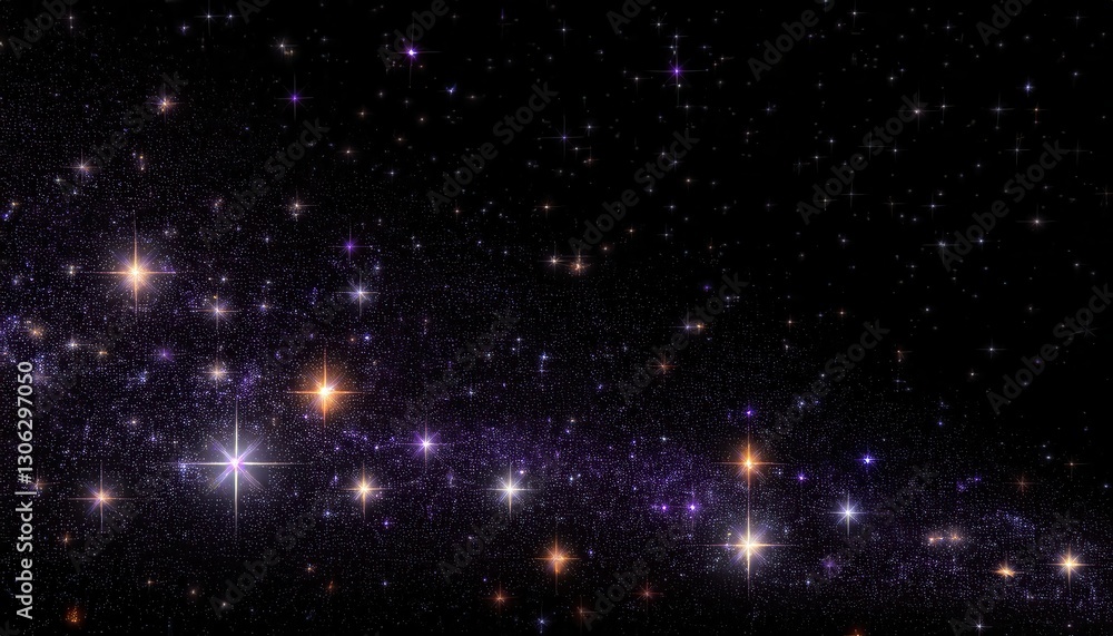 Fototapeta premium dazzling cosmic panorama with glowing stars and nebulae in deep space, celestial background for sci-fi designs and prints