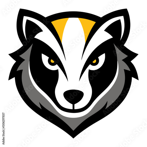 Badger head mascot logo design vector