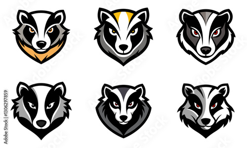 Badger head mascot logo design vector
