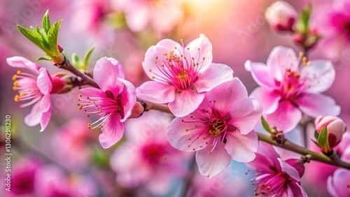 Macro Peach Blossom Photography: Close-up Images of Delicate Pink Flowers
