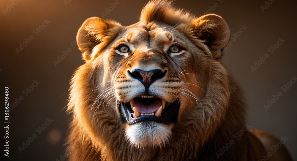 Naklejka premium Nala beams joyfully after completing a lengthy grooming session.