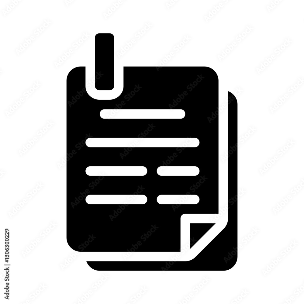 Fototapeta premium sticky notes glyph icon