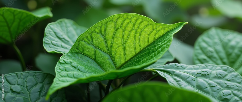 Nature inspired shape with detailed leaves Nature inspired shape with detailed leaves