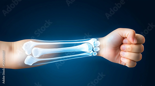 Pediatric x-ray of arm with clean break medical facility diagnostic imaging clinical environment close-up view health awareness photo