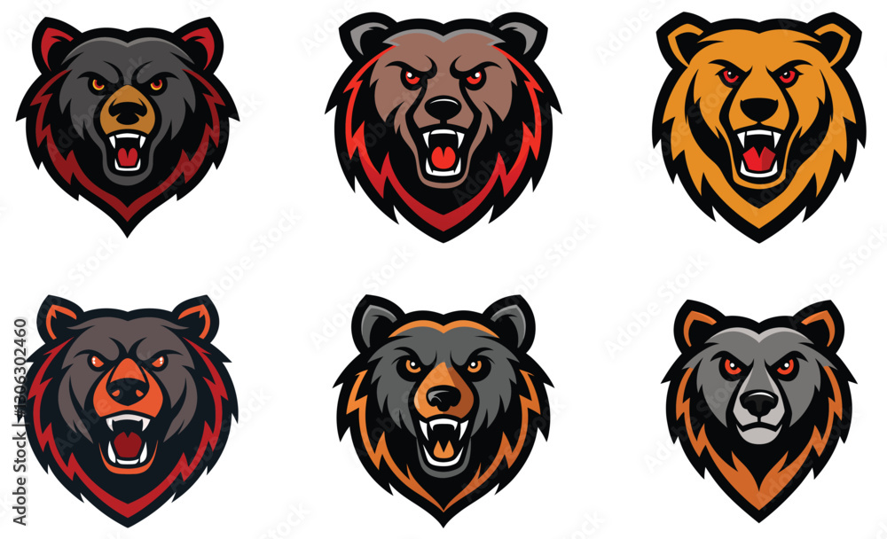 Fototapeta premium Bear head mascot logo design vector