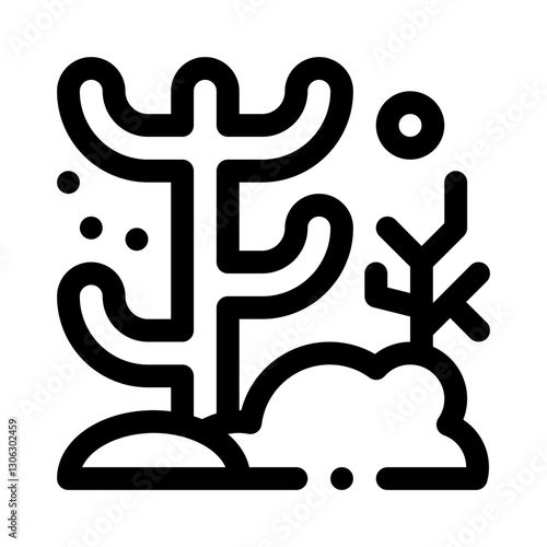 coral reef line icon
