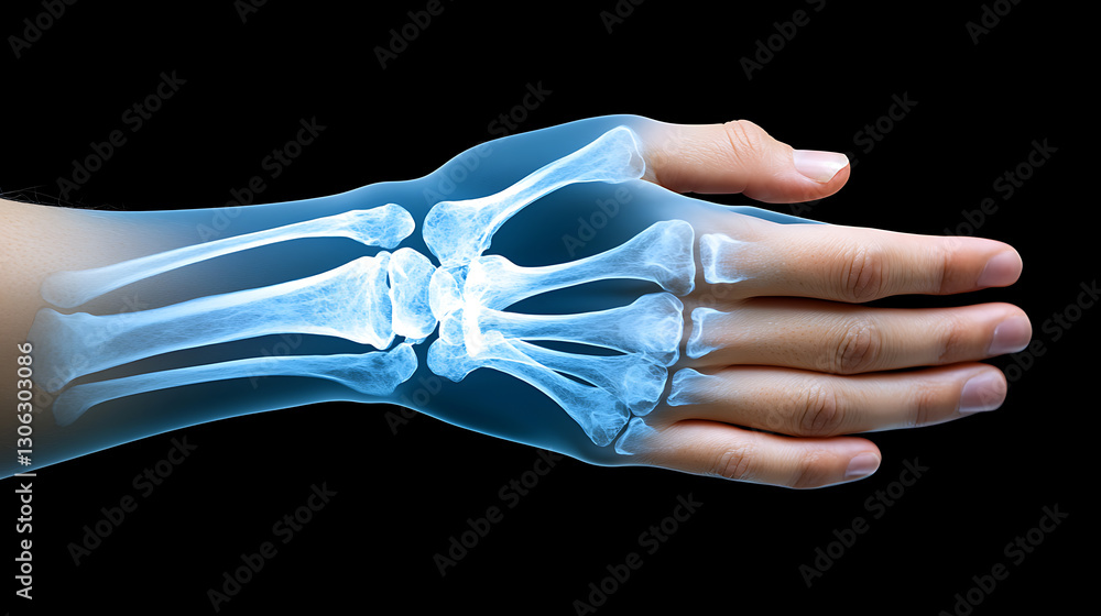 Obraz premium Medical imaging of broken arm x-ray hospital diagnostic image clinical environment close-up view injury analysis