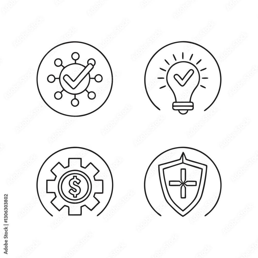 core values editable line icons core values editable line icons