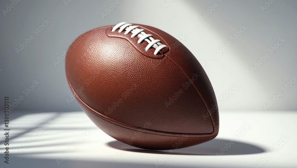 Lifelike football displayed against a plain white background. Lifelike football displayed against a plain white background.