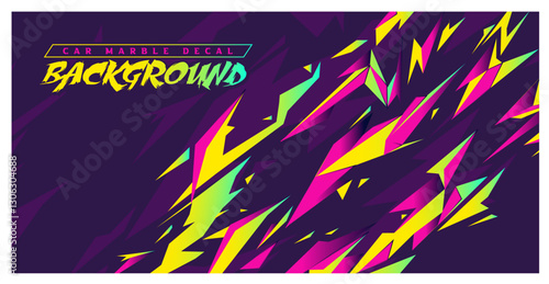 Abstract geometric ice car livery wrap background vector design blue rebel grunge flame, lightning, thunder, claw art racing speed , pattern spikes arrow dragon sporty esport gaming banner colourful 