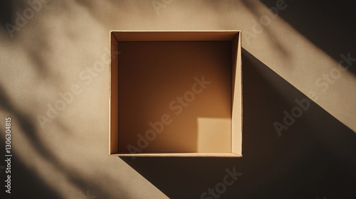 Obraz na płótnie Open kraft box made of recycled cardboard w salonie