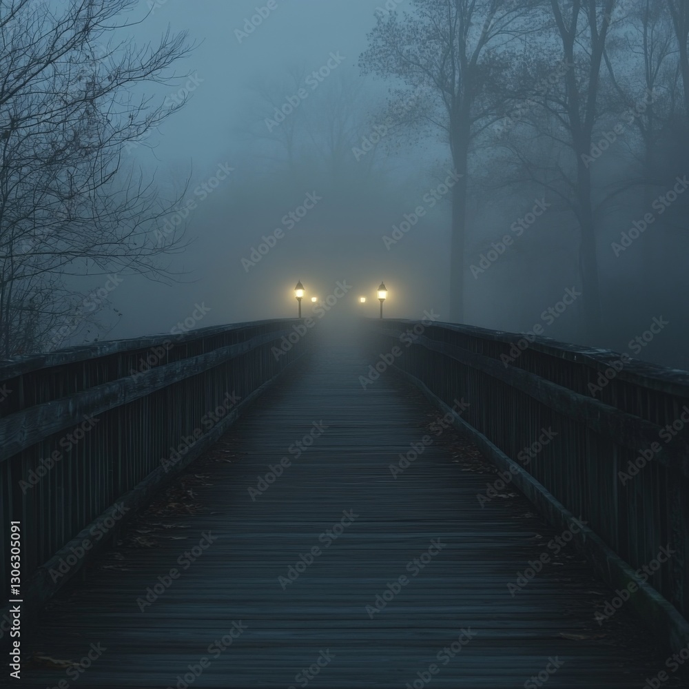 Foggy Bridge at Dusk Foggy Bridge at Dusk