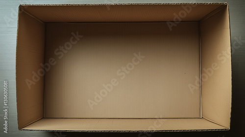 Obraz na płótnie Open kraft box made of recycled cardboard w salonie