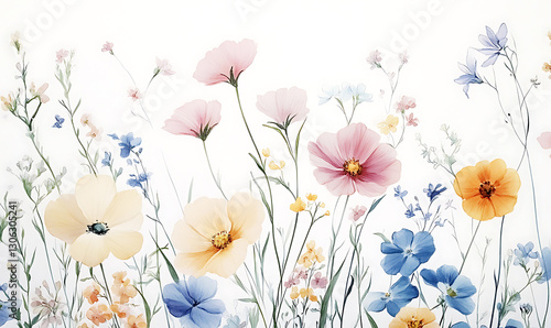 flowers and leaves in pictures illustrator2D