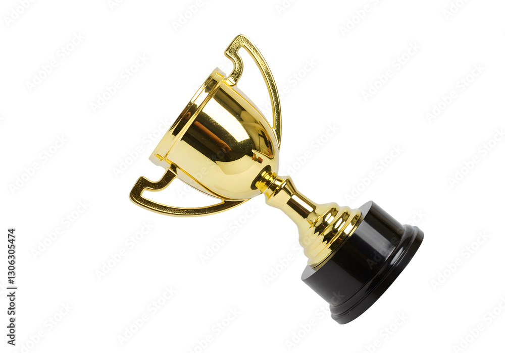 Shiny Gold Trophy on Black Base Symbolizing Achievement and Success in Competitions and Sports Events Shiny Gold Trophy on Black Base Symbolizing Achievement and Success in Competitions and Sports Events