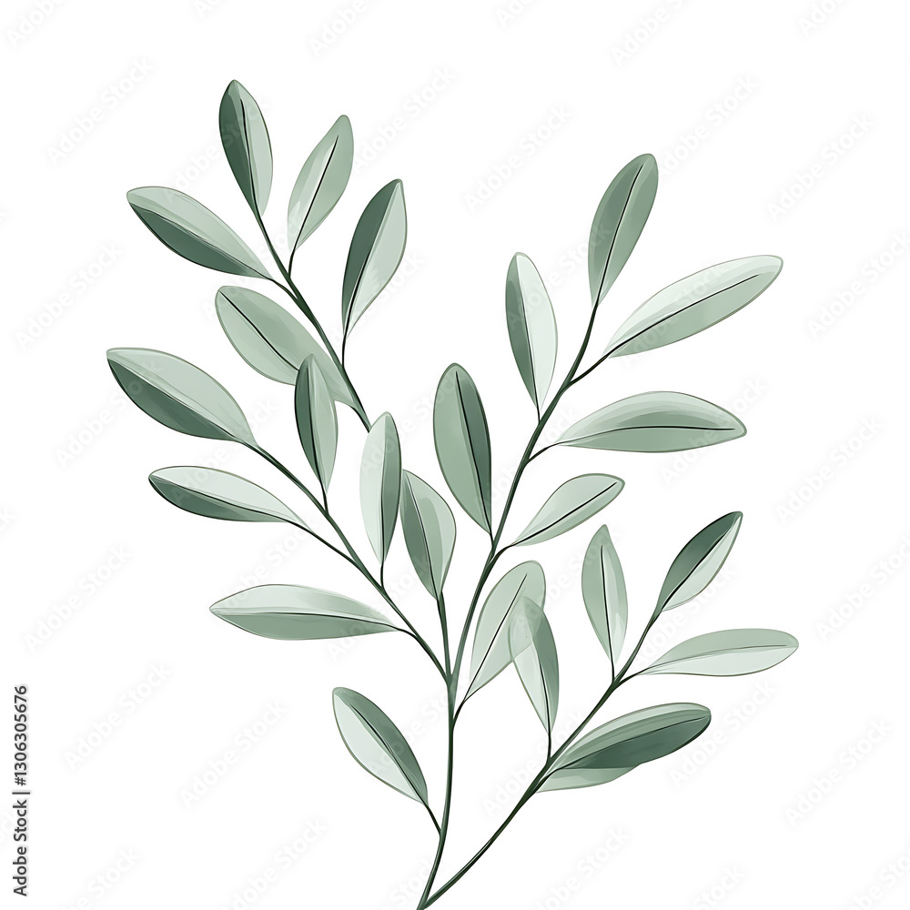Fototapeta premium flowers and leaves in pictures illustrator2D