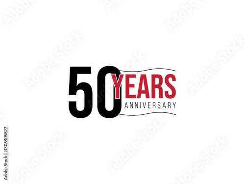 50 Years Celebration - 50 Years Anniversary Logo - Fifty Years Birthday, 50 Year Sign, Greeting Vector Illustration