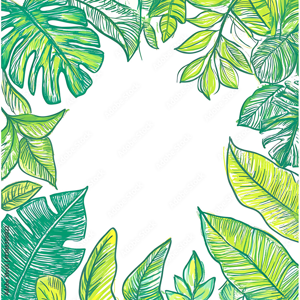 Naklejka premium flowers and leaves in pictures illustrator2D