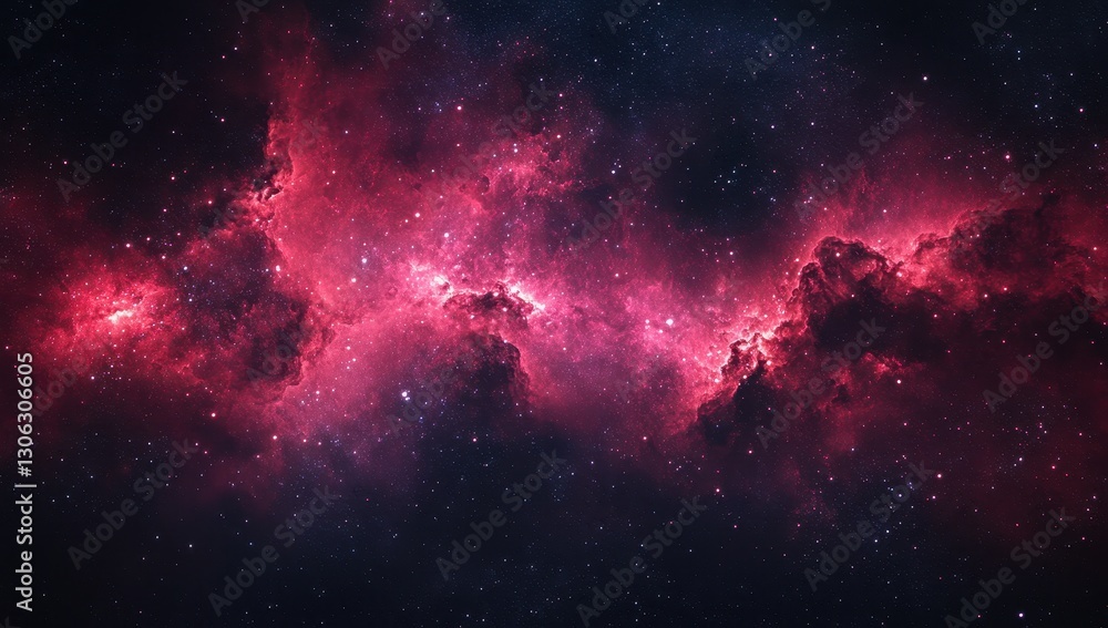 Fototapeta premium Stunning Deep Space Nebula with Vibrant Colors Against a Dark Cosmic Background Captured in High Resolution for Astrophotography Enthusiasts and Educators