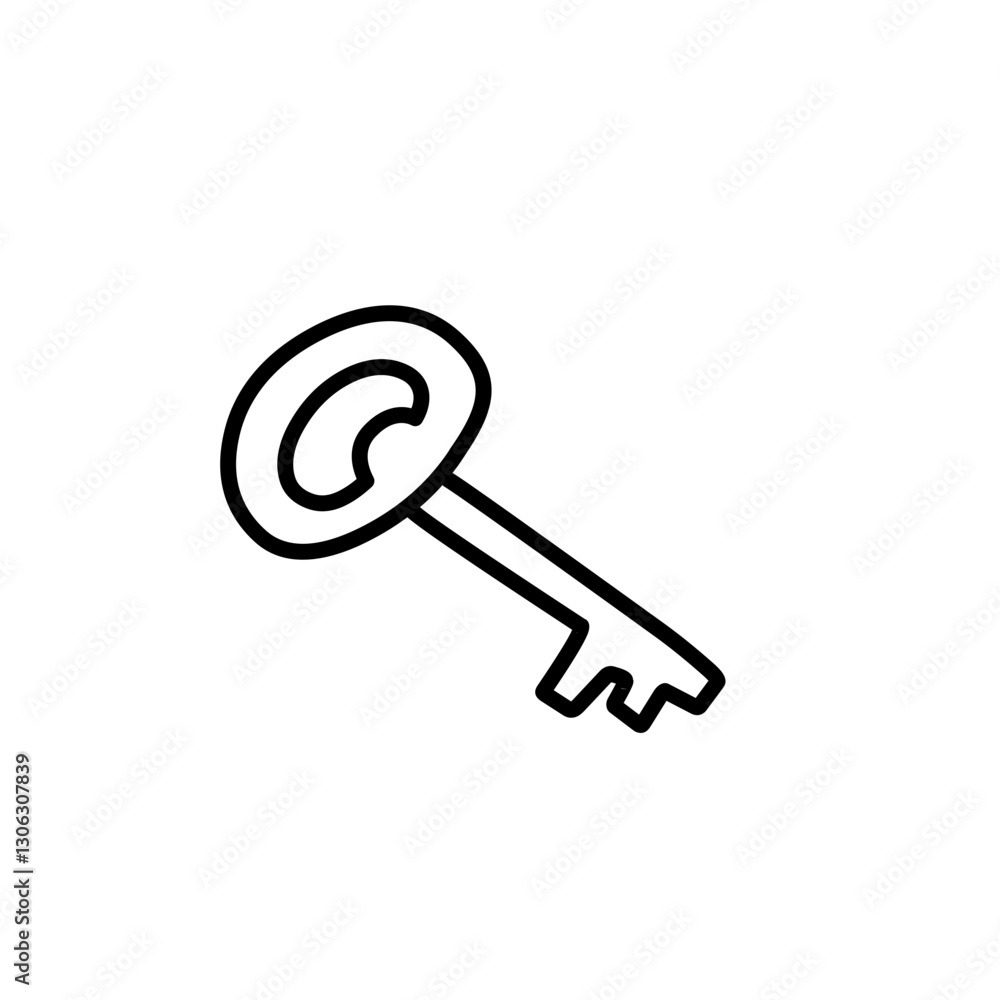 hand drawn key outline hand drawn key outline