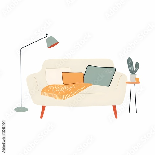 Cozy Living Room Illustration