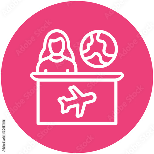Travel Agent Female Icon