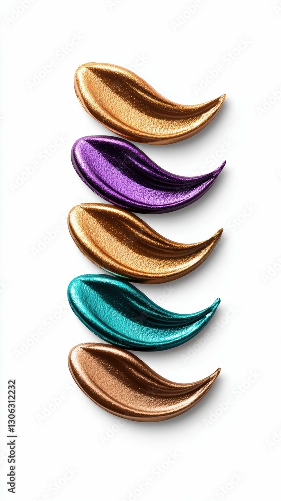 Obraz premium Metallic Cosmetics Swatches in Varied Colors for Eye Shadow or Lip Gloss Beauty and Glamour Theme
