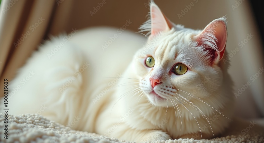 A drowsy pale-colored male feline A drowsy pale-colored male feline