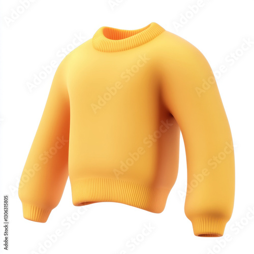 A 3D icon render of a sweater isolated on a white background