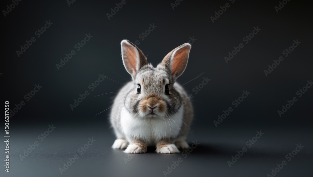 Obraz premium tiny bunnies set against a dark backdrop