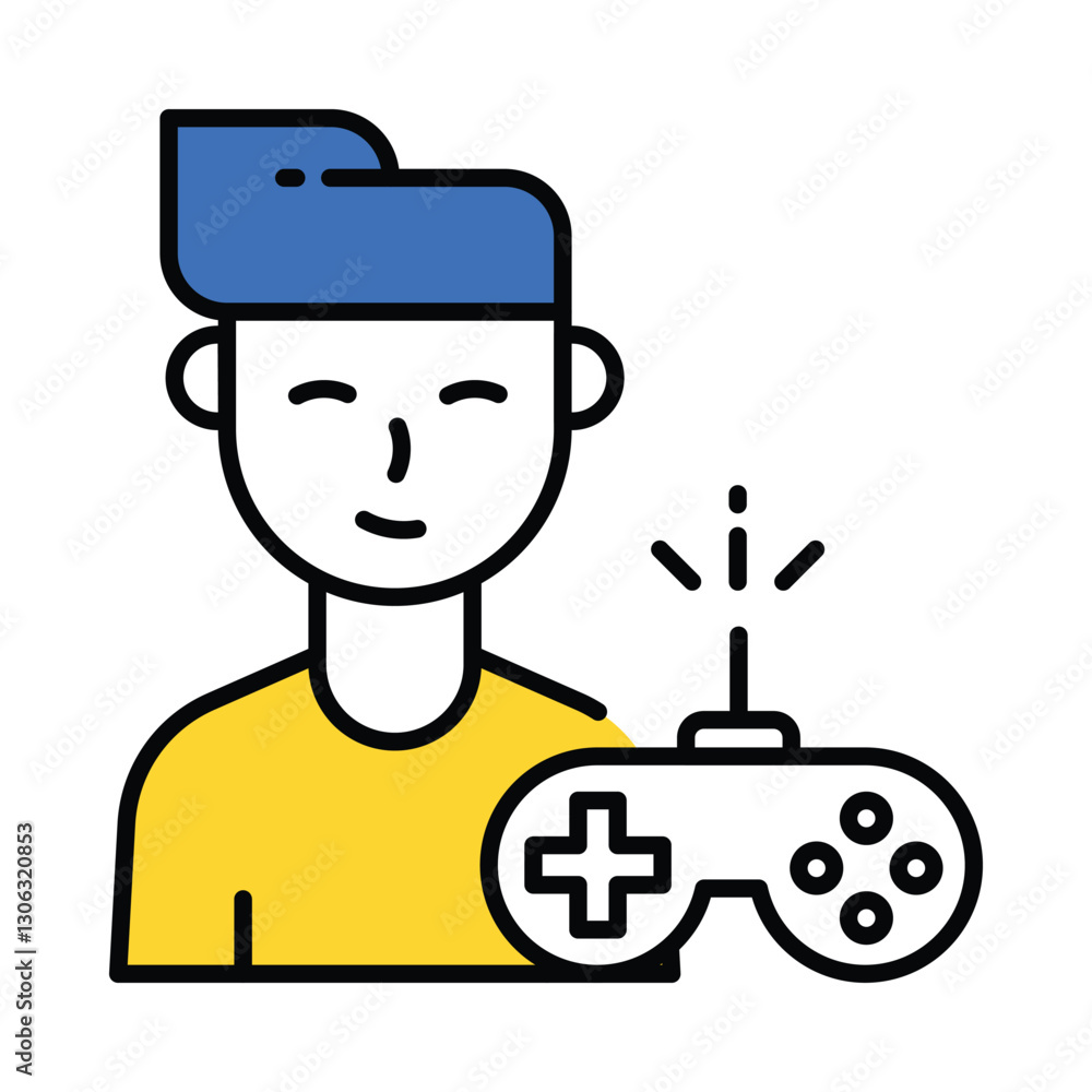 Fototapeta premium Gamers vector filled outline icon. EPS 10 file