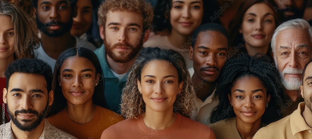 A diverse group of people smiling together, symbolizing unity and inclusivity A diverse group of people smiling together, symbolizing unity and inclusivity