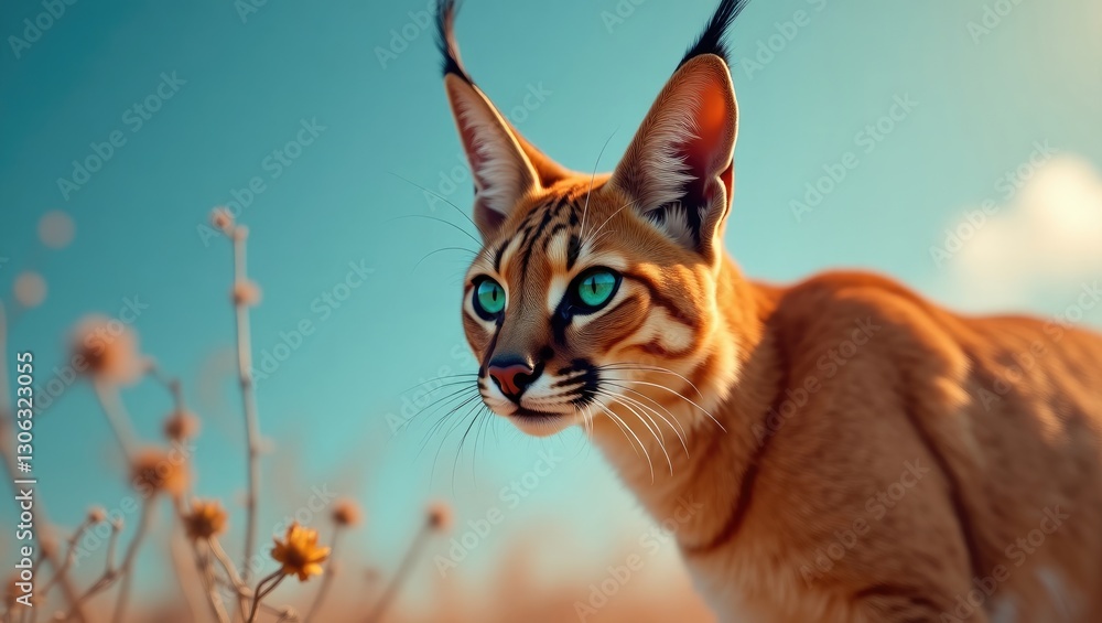Obraz premium depiction of an elegant caracal