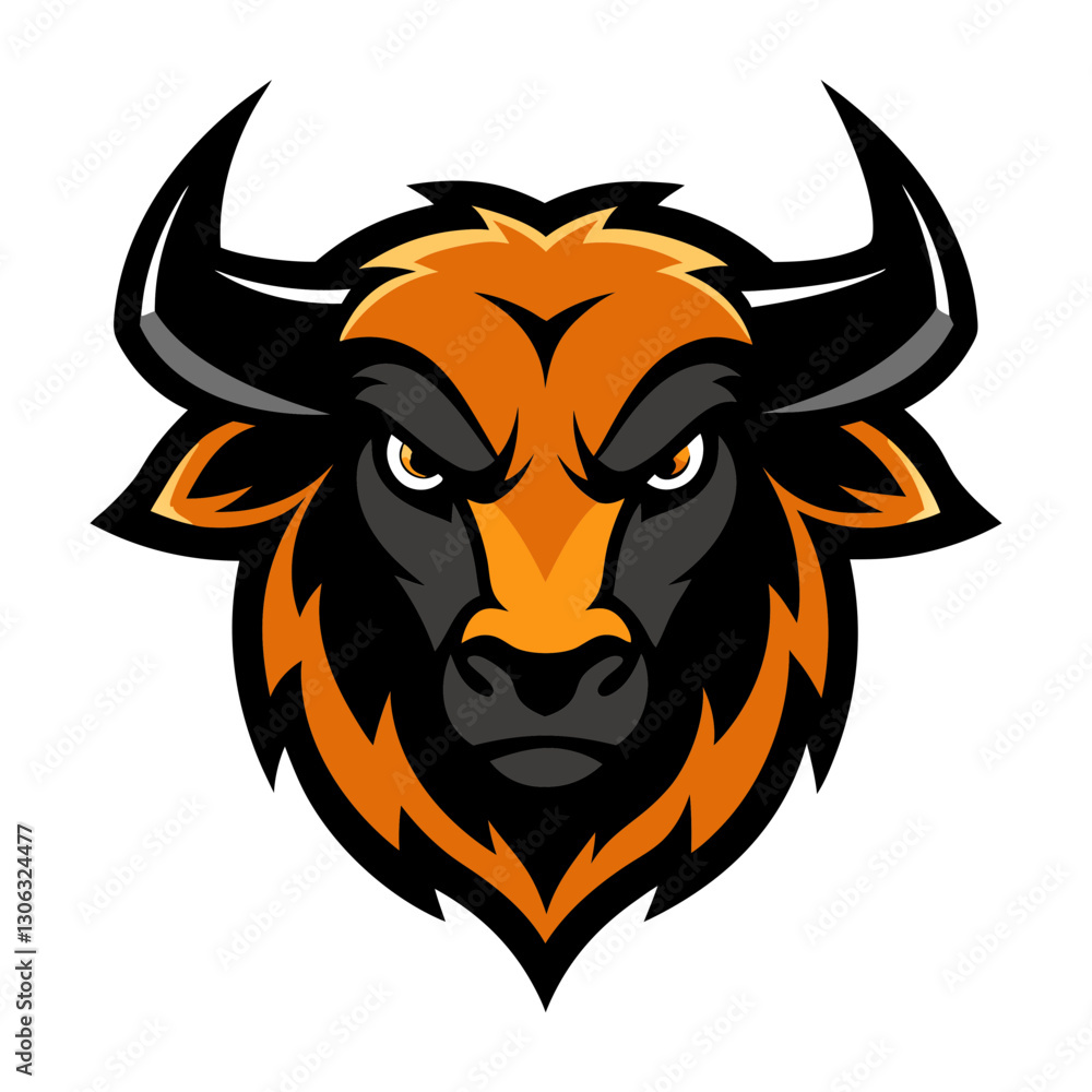 Bison head mascot logo design vector Bison head mascot logo design vector