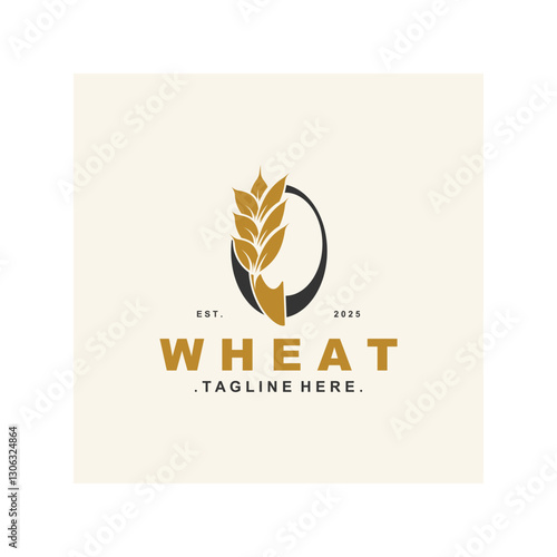 Wallpaper Mural Wheat logo concept, agriculture nature wheat grain logo template Torontodigital.ca